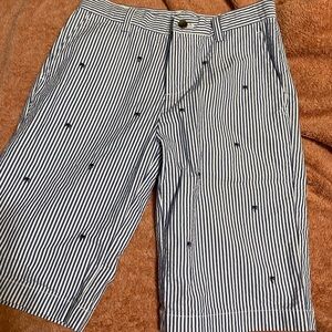 Brooks Brothers Blue/White Palm Tree Shorts Boys 12 NWT